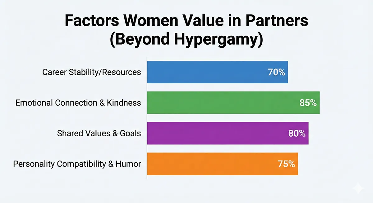 factors women value in men beyond hypergamy
